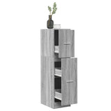 vidaXL Apothecary Cabinet Concrete Grey 30x41x118 cm Engineered Wood