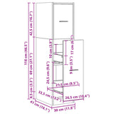 vidaXL Apothecary Cabinet Artisian Oak 30x41x118 cm Engineered Wood