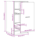 vidaXL Apothecary Cabinet White 40x41x77.5 cm Engineered Wood