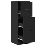 vidaXL Apothecary Cabinet Black 40x41x118 cm Engineered Wood