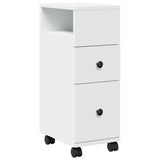 vidaXL Narrow Bathroom Cabinet with Wheels White Engineered Wood