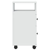 vidaXL Narrow Bathroom Cabinet with Wheels White Engineered Wood