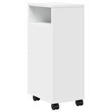 vidaXL Narrow Bathroom Cabinet with Wheels White Engineered Wood