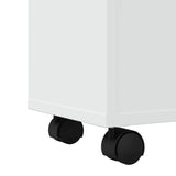 vidaXL Narrow Bathroom Cabinet with Wheels White Engineered Wood