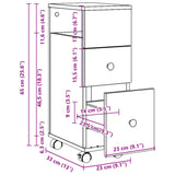 vidaXL Narrow Bathroom Cabinet with Wheels White Engineered Wood