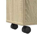 vidaXL Narrow Bathroom Cabinet with Wheels Sonoma Oak Engineered Wood