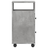 vidaXL Narrow Bathroom Cabinet with Wheels Concrete Grey Engineered Wood