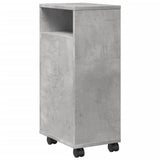 vidaXL Narrow Bathroom Cabinet with Wheels Concrete Grey Engineered Wood