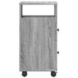 vidaXL Narrow Bathroom Cabinet with Wheels Grey Sonoma Engineered Wood