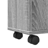 vidaXL Narrow Bathroom Cabinet with Wheels Grey Sonoma Engineered Wood