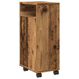 vidaXL Narrow Bathroom Cabinet with Wheels Old Wood Engineered Wood