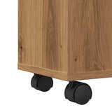 vidaXL Narrow Bathroom Cabinet with Wheels Artisian Oak Engineered Wood