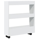 vidaXL Narrow Storage Trolley 3 Tier White Engineered Wood