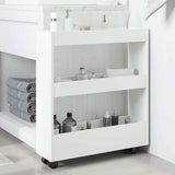 vidaXL Narrow Storage Trolley 3 Tier White Engineered Wood