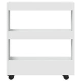 vidaXL Narrow Storage Trolley 3 Tier White Engineered Wood