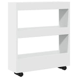 vidaXL Narrow Storage Trolley 3 Tier White Engineered Wood