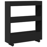 vidaXL Narrow Storage Trolley 3 Tier Black Engineered Wood