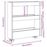 vidaXL Narrow Storage Trolley 3 Tier Black Engineered Wood