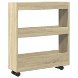 vidaXL Narrow Storage Trolley 3 Tier Sonoma Oak Engineered Wood