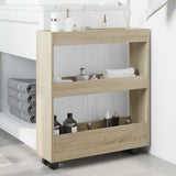 vidaXL Narrow Storage Trolley 3 Tier Sonoma Oak Engineered Wood