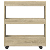 vidaXL Narrow Storage Trolley 3 Tier Sonoma Oak Engineered Wood