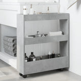 vidaXL Narrow Storage Trolley 3 Tier Concrete Grey Engineered Wood