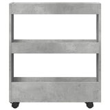 vidaXL Narrow Storage Trolley 3 Tier Concrete Grey Engineered Wood