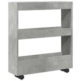 vidaXL Narrow Storage Trolley 3 Tier Concrete Grey Engineered Wood