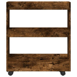 vidaXL Narrow Storage Trolley 3 Tier Smoked Oak Engineered Wood