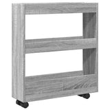 vidaXL Narrow Storage Trolley 3 Tier Grey Sonoma Engineered Wood