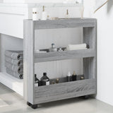 vidaXL Narrow Storage Trolley 3 Tier Grey Sonoma Engineered Wood