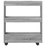 vidaXL Narrow Storage Trolley 3 Tier Grey Sonoma Engineered Wood