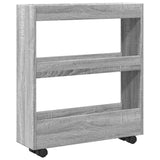 vidaXL Narrow Storage Trolley 3 Tier Grey Sonoma Engineered Wood