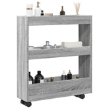 vidaXL Narrow Storage Trolley 3 Tier Grey Sonoma Engineered Wood