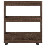 vidaXL Narrow Storage Trolley 3 Tier Brown Oak Engineered Wood