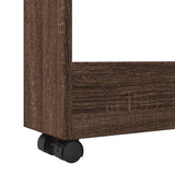 vidaXL Narrow Storage Trolley 3 Tier Brown Oak Engineered Wood