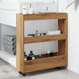 vidaXL Narrow Storage Trolley 3 Tier Artisian Oak Engineered Wood