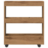 vidaXL Narrow Storage Trolley 3 Tier Artisian Oak Engineered Wood