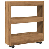 vidaXL Narrow Storage Trolley 3 Tier Artisian Oak Engineered Wood