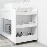 vidaXL Narrow Storage Trolley 3 Tier White Engineered Wood