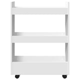 vidaXL Narrow Storage Trolley 3 Tier White Engineered Wood