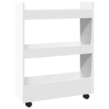 vidaXL Narrow Storage Trolley 3 Tier White Engineered Wood