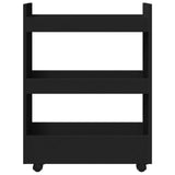 vidaXL Narrow Storage Trolley 3 Tier Black Engineered Wood