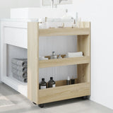 vidaXL Narrow Storage Trolley 3 Tier Sonoma Oak Engineered Wood