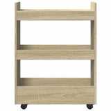 vidaXL Narrow Storage Trolley 3 Tier Sonoma Oak Engineered Wood