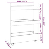 vidaXL Narrow Storage Trolley 3 Tier Sonoma Oak Engineered Wood