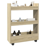 vidaXL Narrow Storage Trolley 3 Tier Sonoma Oak Engineered Wood