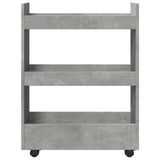 vidaXL Narrow Storage Trolley 3 Tier Concrete Grey Engineered Wood