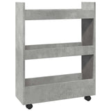 vidaXL Narrow Storage Trolley 3 Tier Concrete Grey Engineered Wood