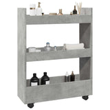 vidaXL Narrow Storage Trolley 3 Tier Concrete Grey Engineered Wood